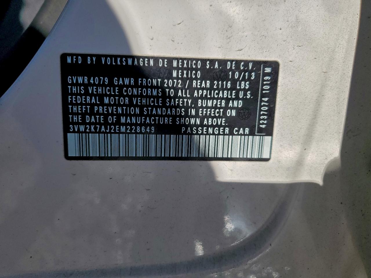 2014 VOLKSWAGEN JETTA BASE photo 12