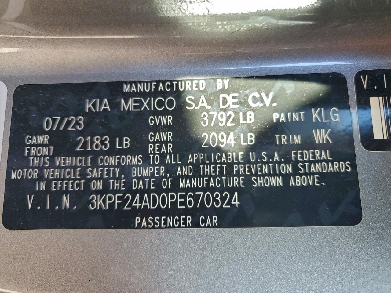 2023 KIA FORTE LX photo 12