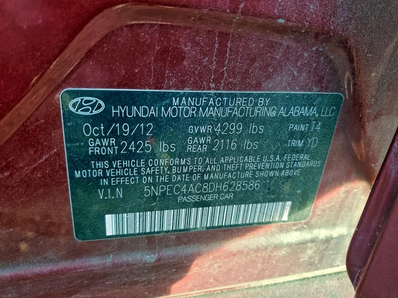 2013 HYUNDAI SONATA SE photo 12
