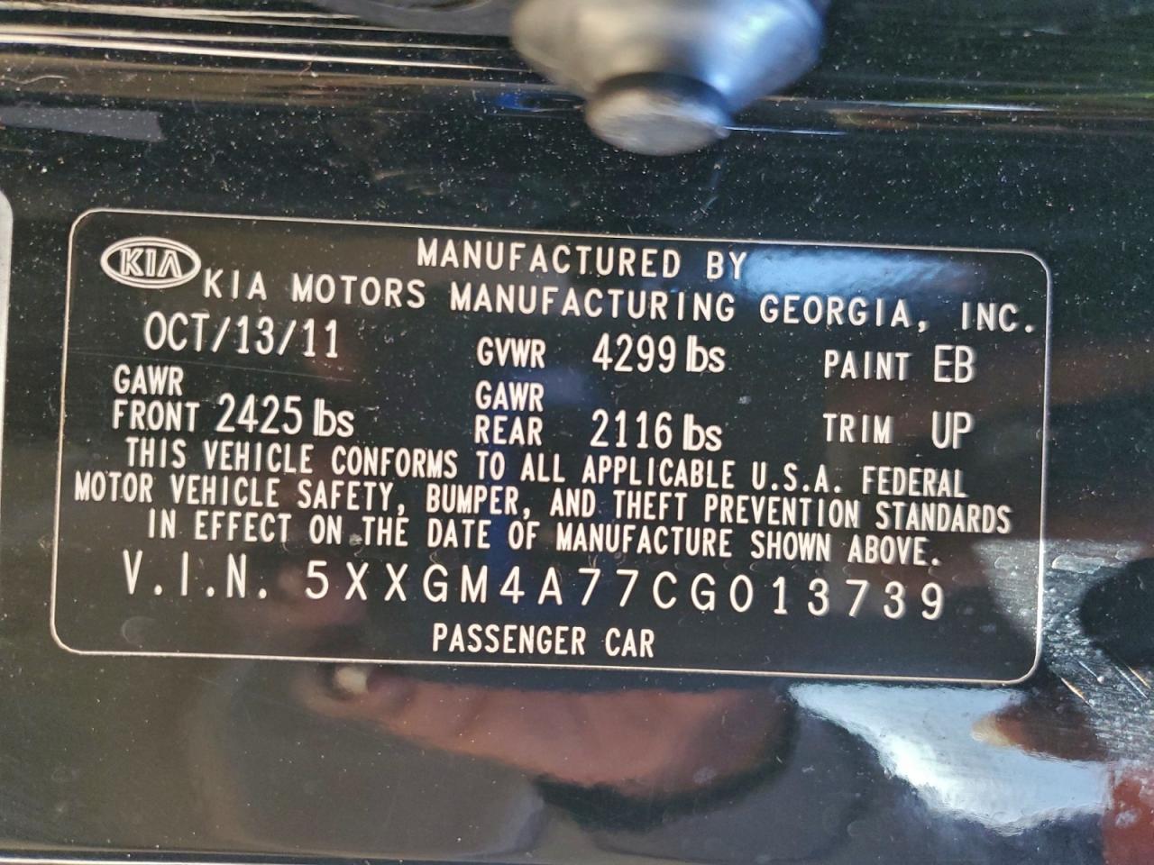 2012 KIA OPTIMA LX photo 12