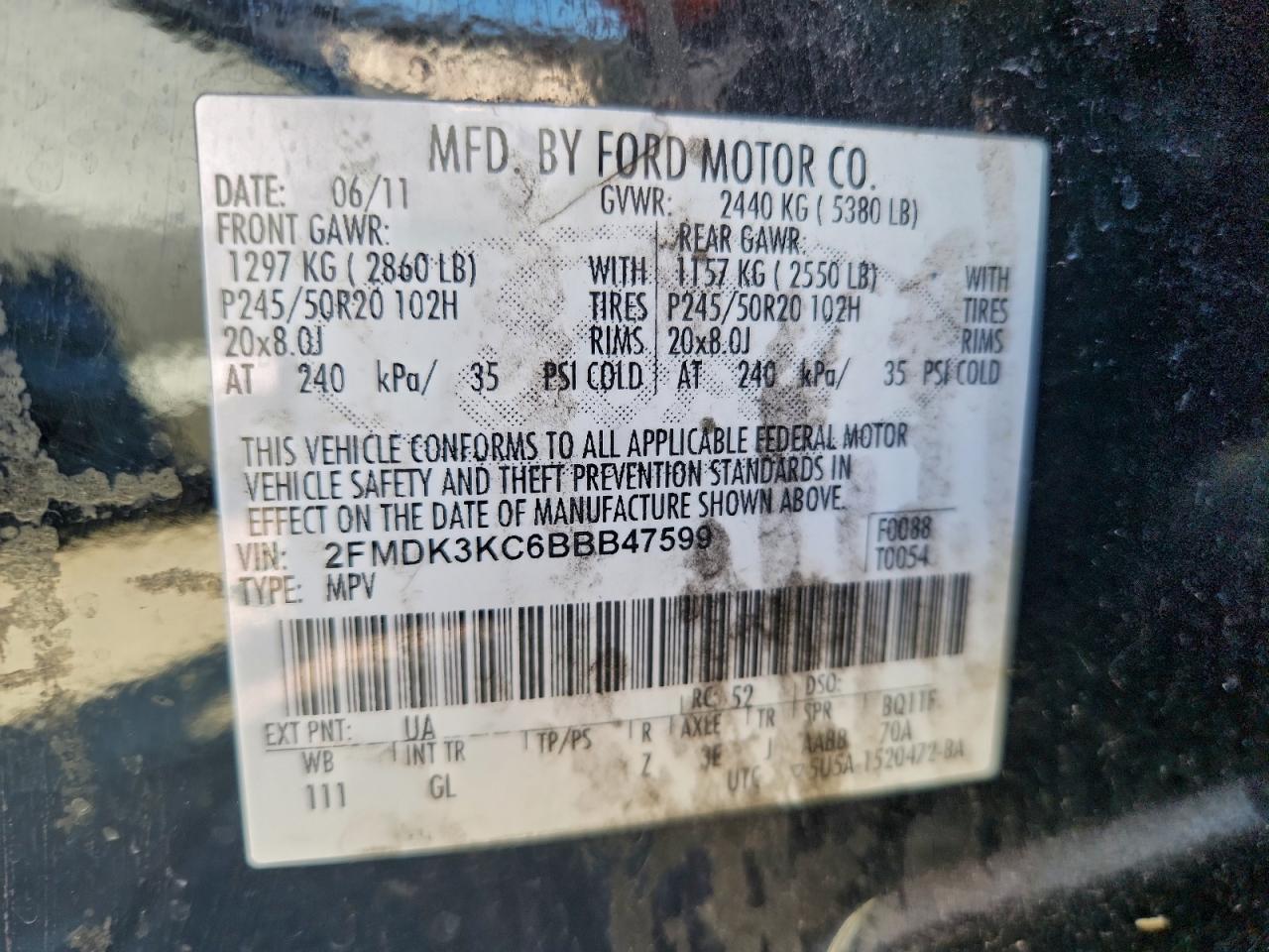 2011 FORD EDGE LIMITED photo 23