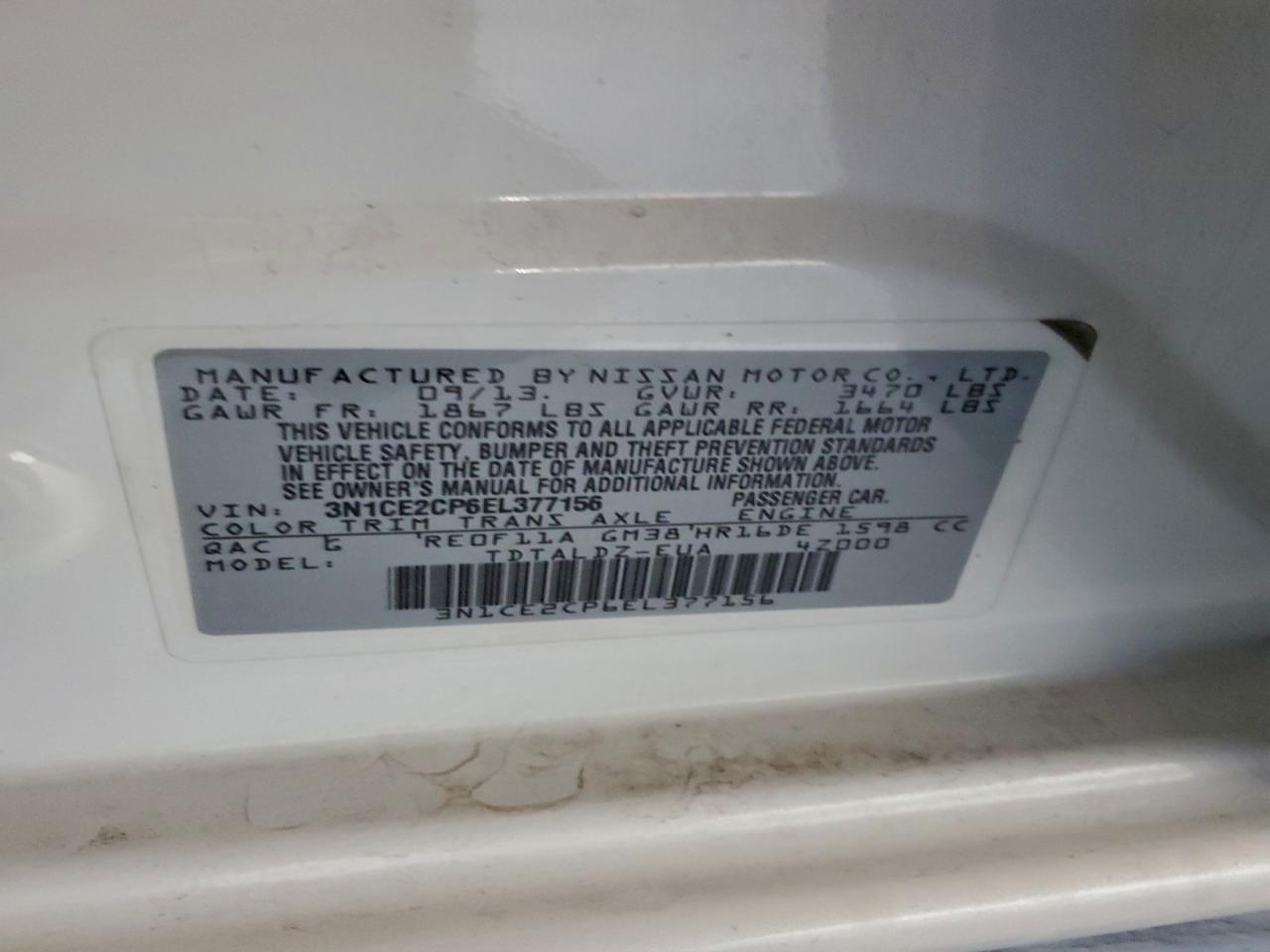 2014 NISSAN VERSA NOTE S photo 12