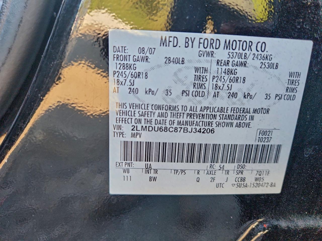 2007 LINCOLN MKX photo 12