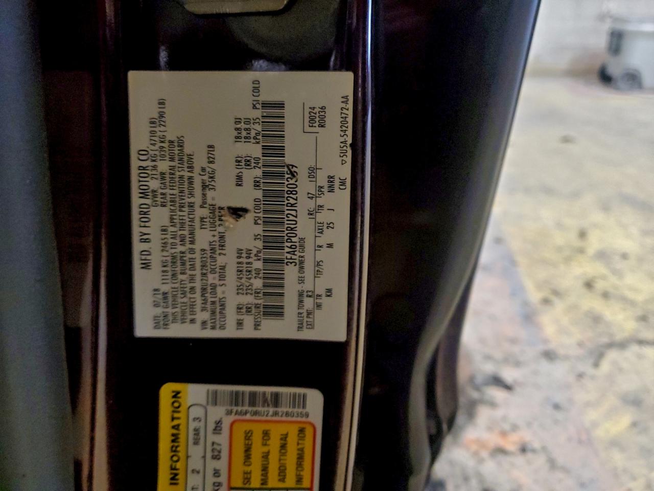 2018 FORD FUSION TITANIUM/PLATINUM HEV photo 12