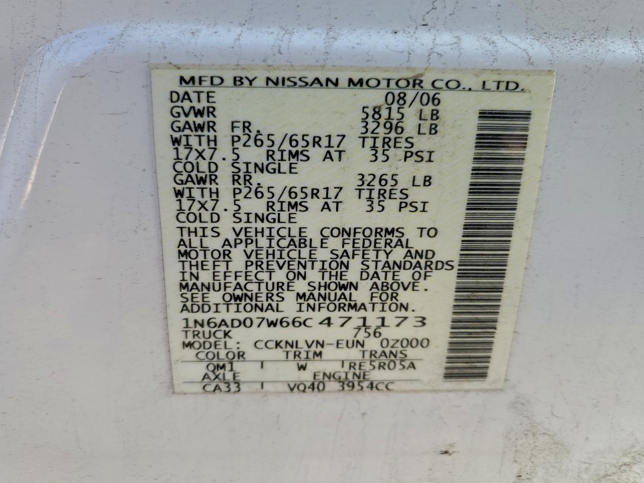 2006 NISSAN FRONTIER CREW CAB LE photo 12