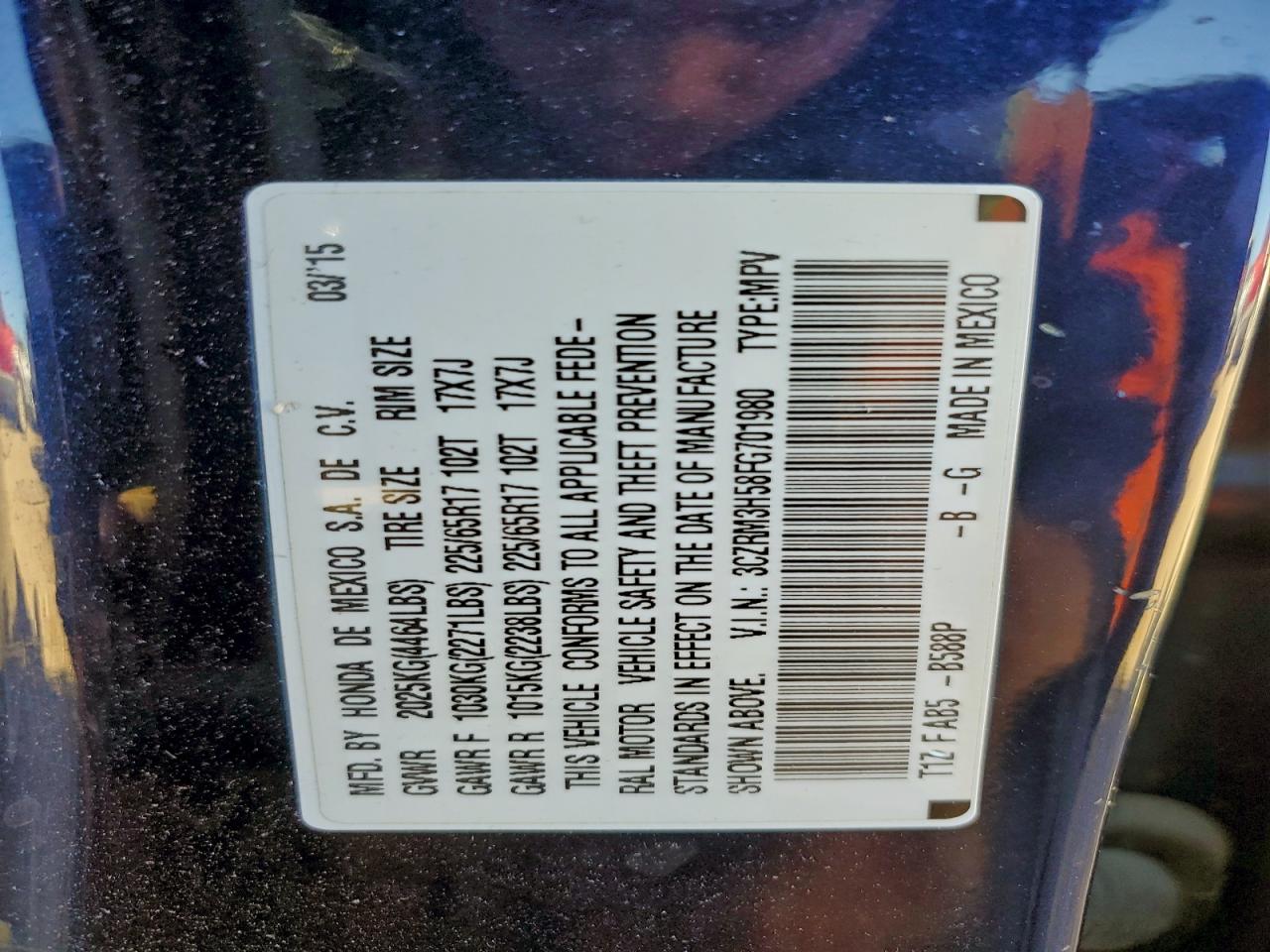 2015 HONDA CR-V EX photo 37