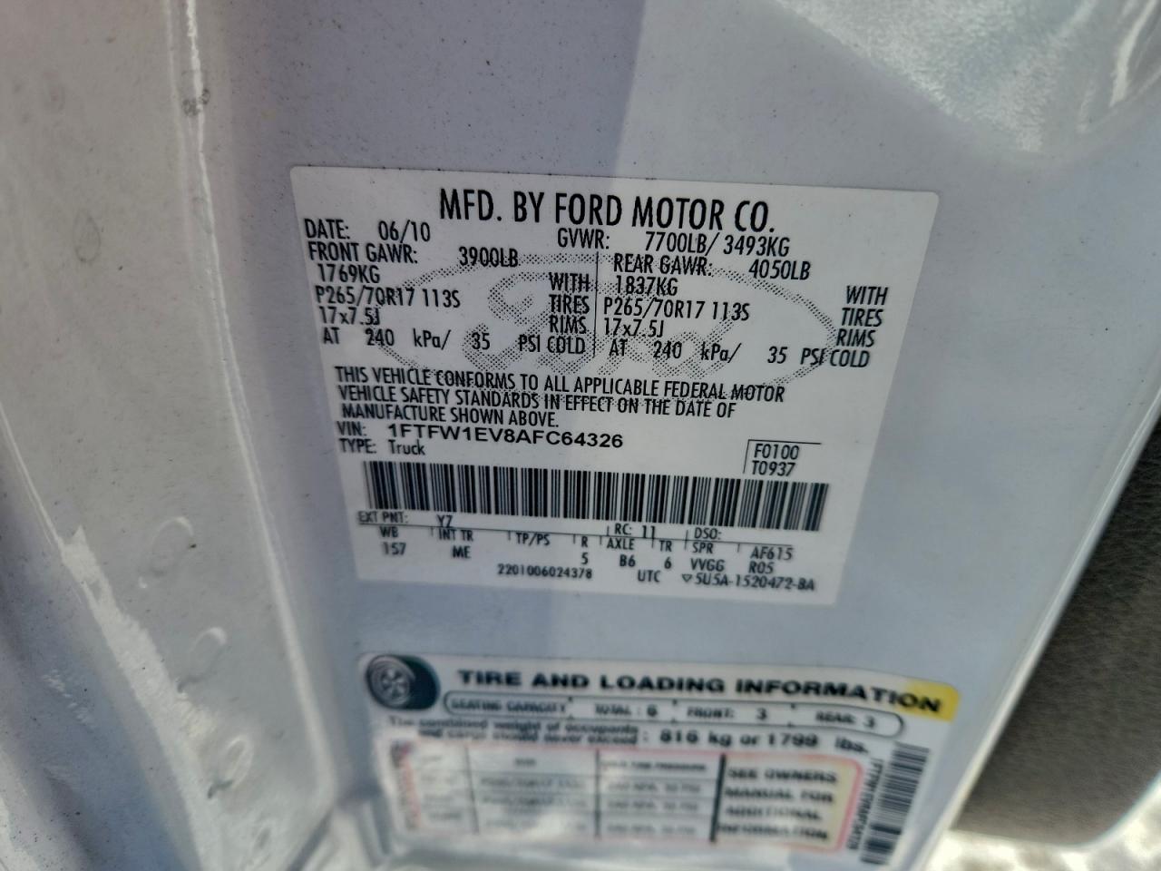 2010 FORD F150 SUPERCREW photo 12