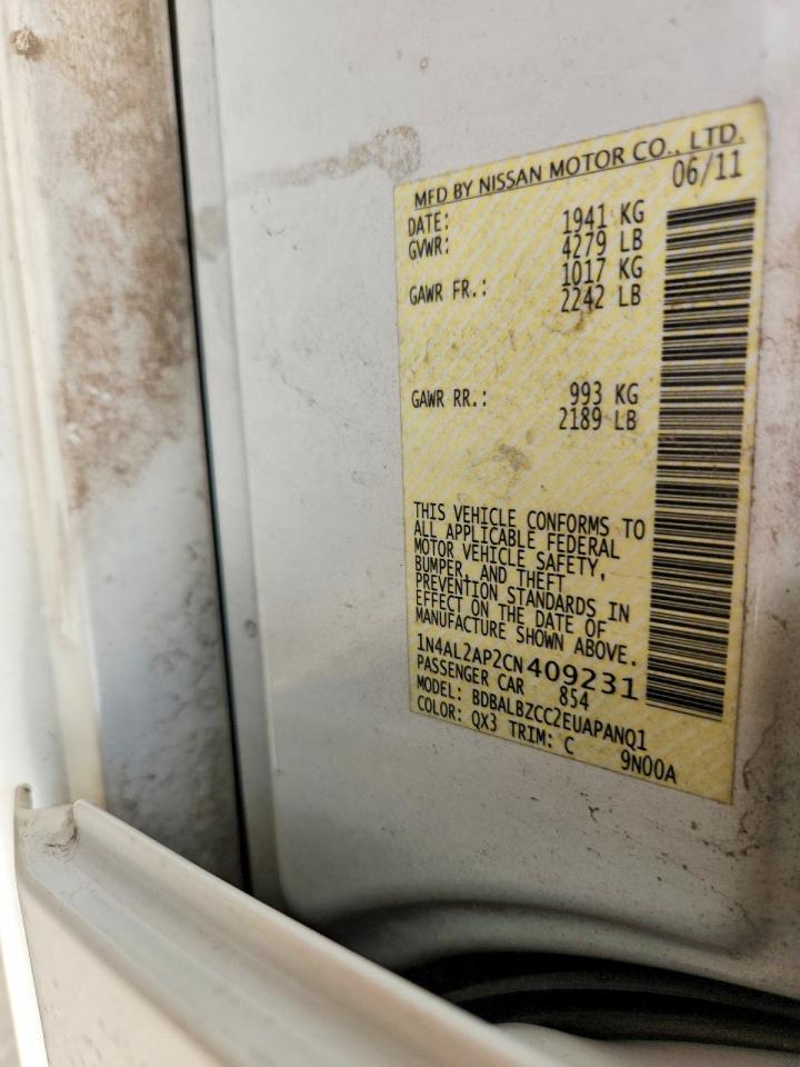 2012 NISSAN ALTIMA BASE photo 12