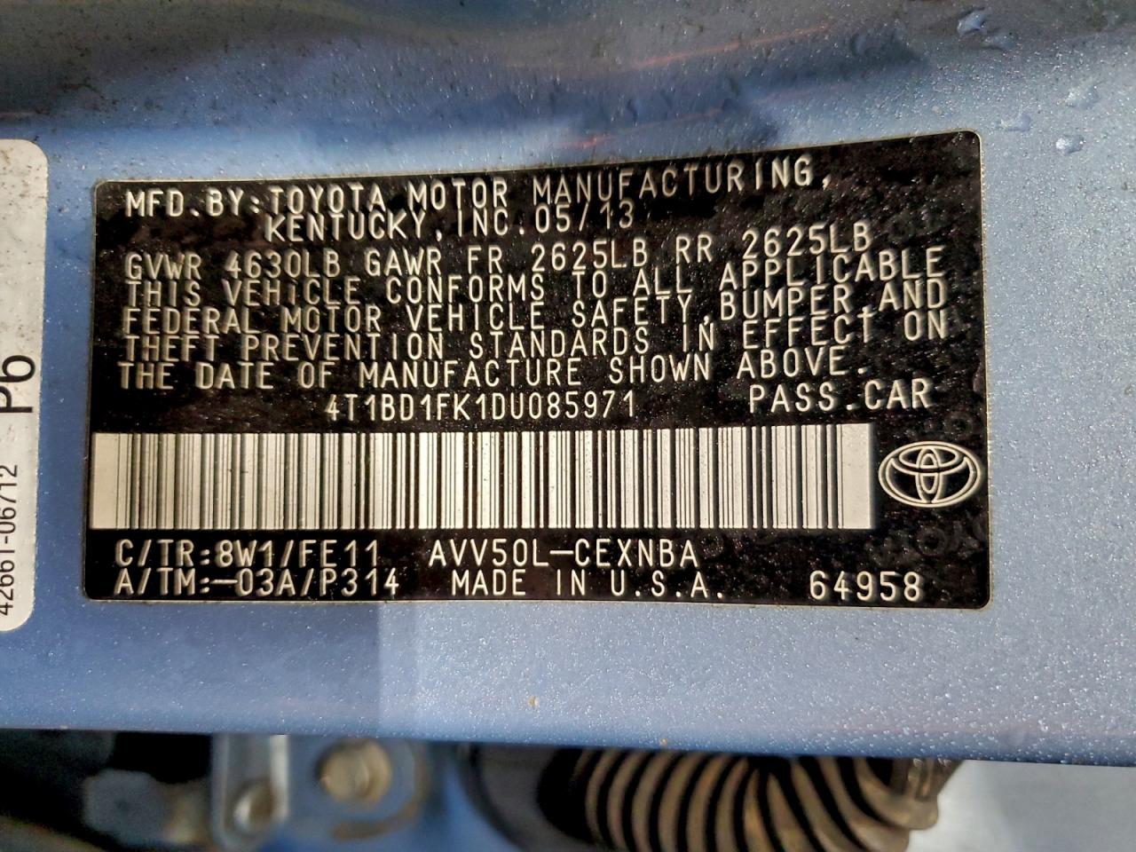 2013 TOYOTA CAMRY HYBRID photo 13