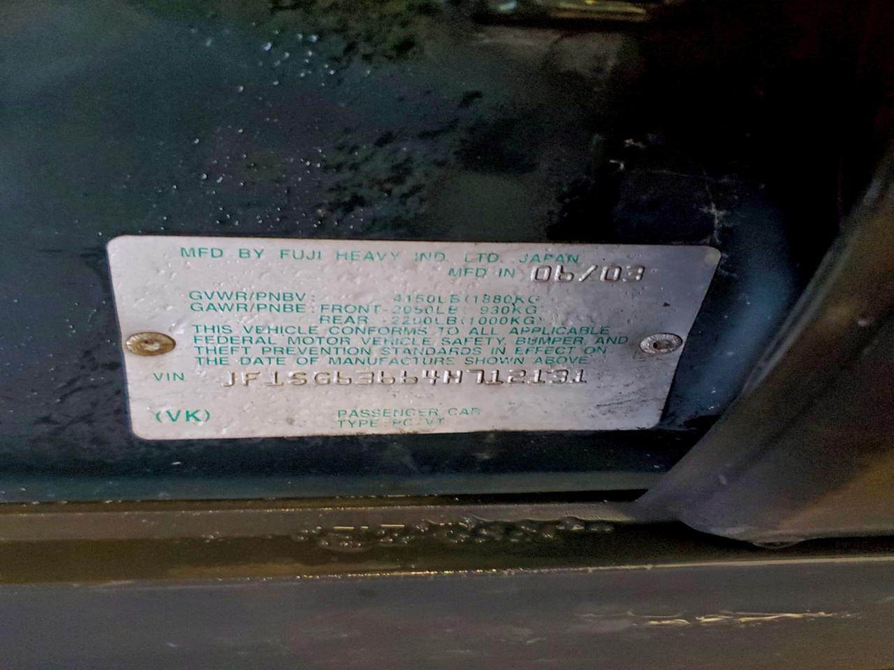 2004 SUBARU FORESTER 2.5X photo 13
