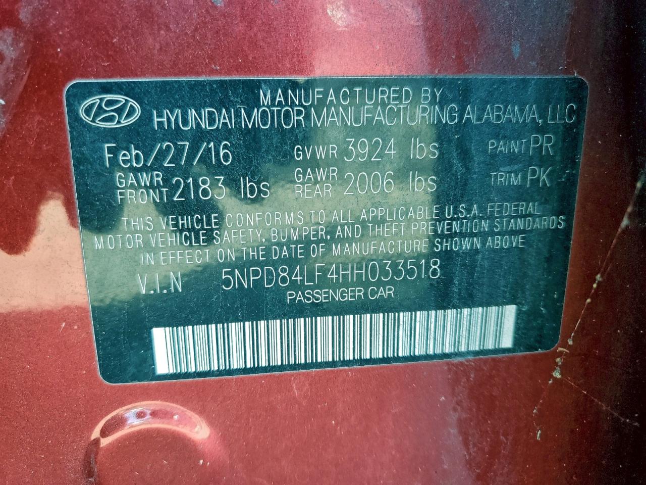 2017 HYUNDAI ELANTRA SE photo 37