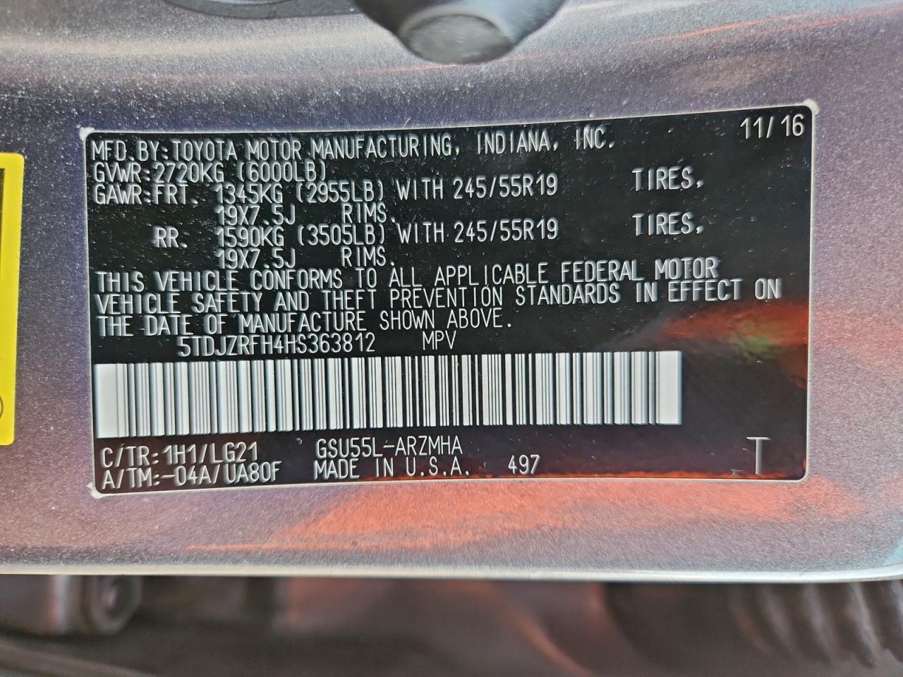 2017 TOYOTA HIGHLANDER SE photo 25