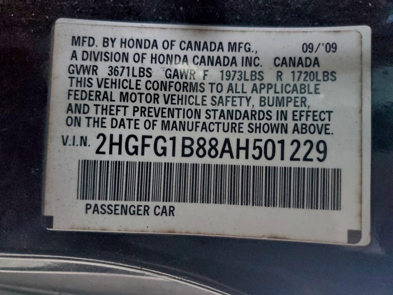 2010 HONDA CIVIC EX photo 13