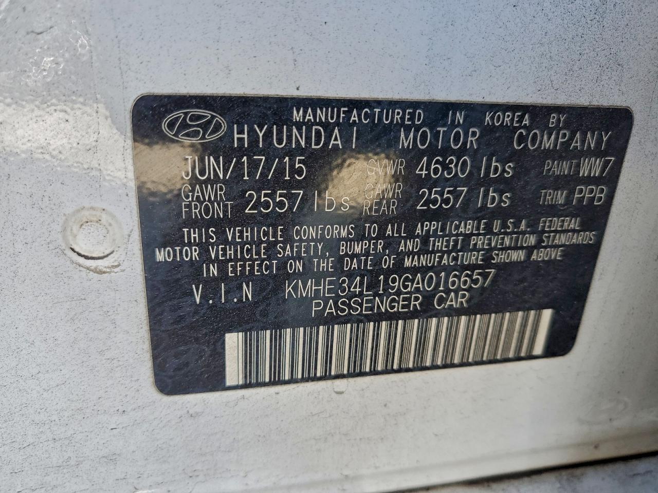 2016 HYUNDAI SONATA HYBRID photo 12