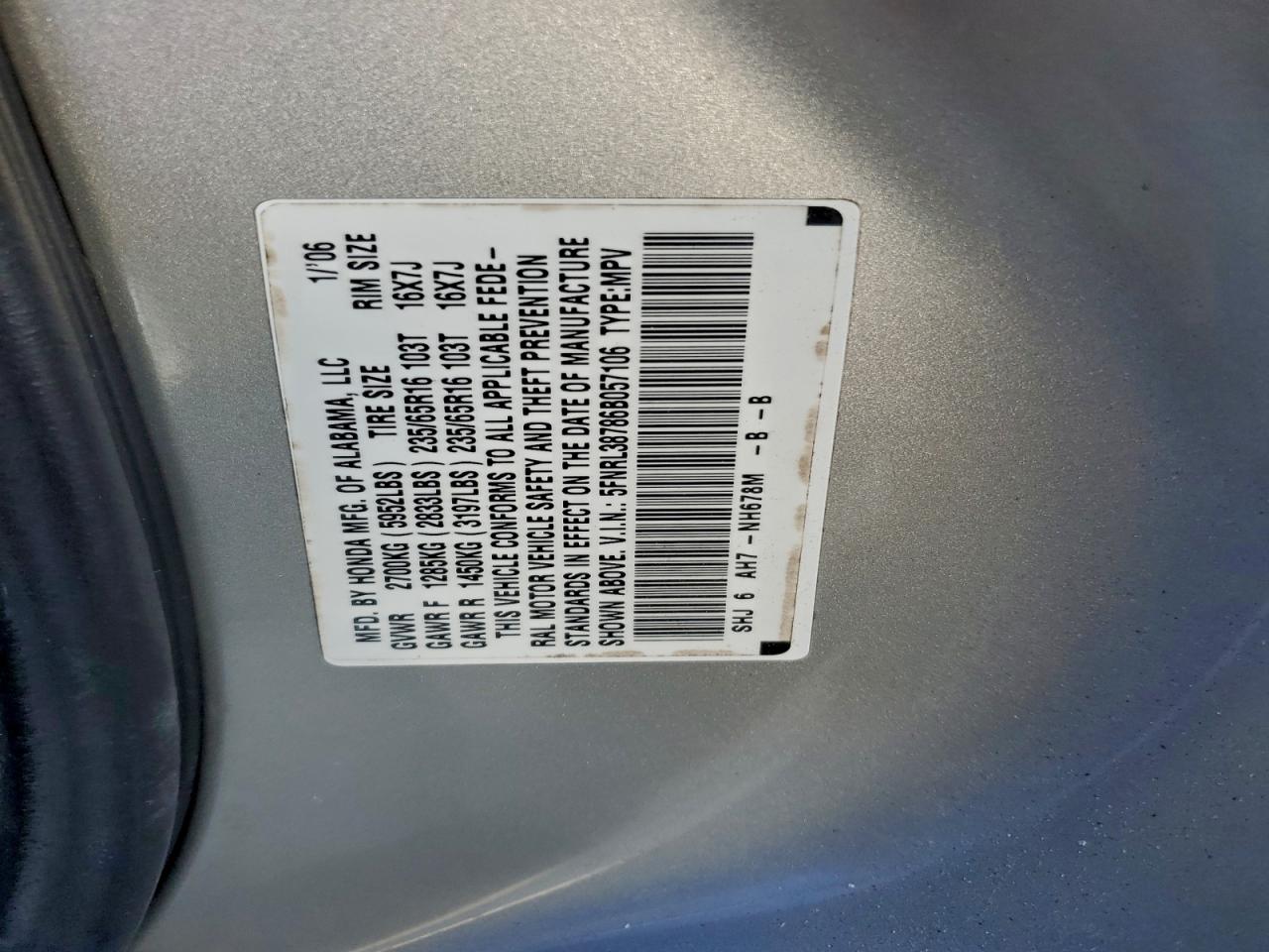 2006 HONDA ODYSSEY EXL photo 37