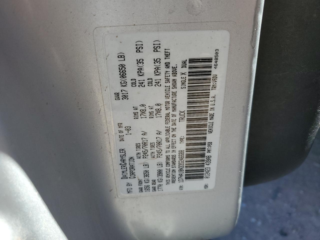 2003 DODGE RAM 1500 ST photo 12