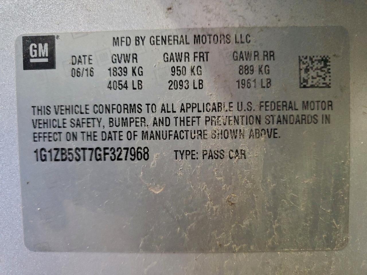 2016 CHEVROLET MALIBU LS photo 12