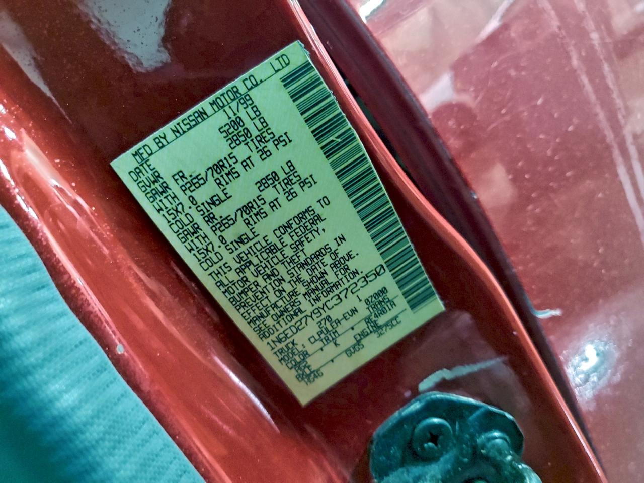 2000 NISSAN FRONTIER CREW CAB XE photo 12