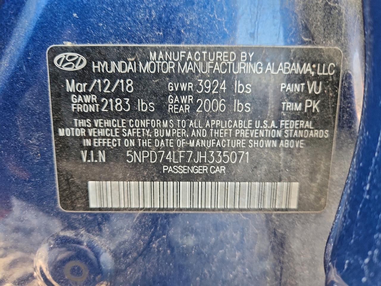 2018 HYUNDAI ELANTRA SE photo 12