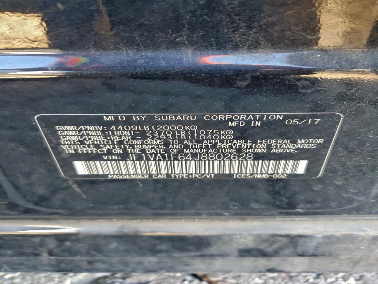 2018 SUBARU WRX LIMITED photo 13