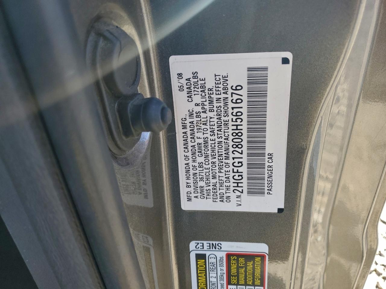 2008 HONDA CIVIC EX photo 12