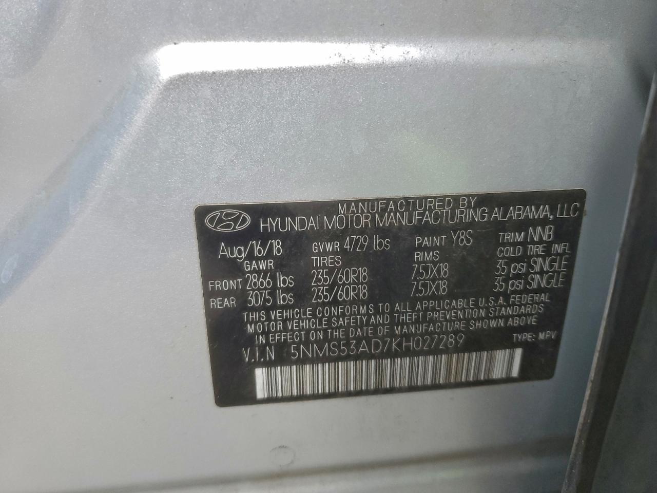 2019 HYUNDAI SANTA FE LIMITED photo 14