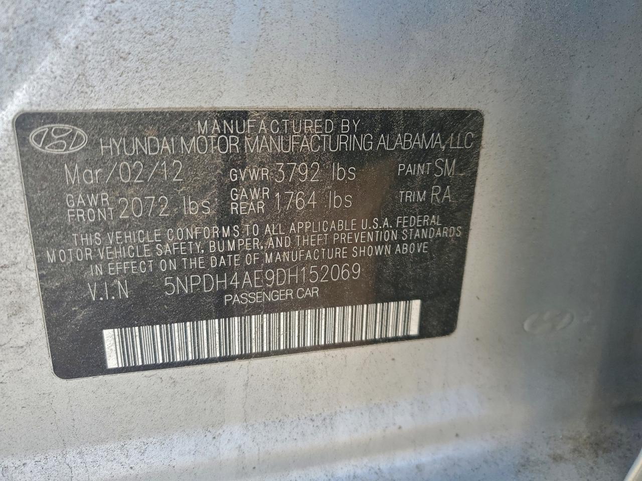 2013 HYUNDAI ELANTRA GLS photo 12