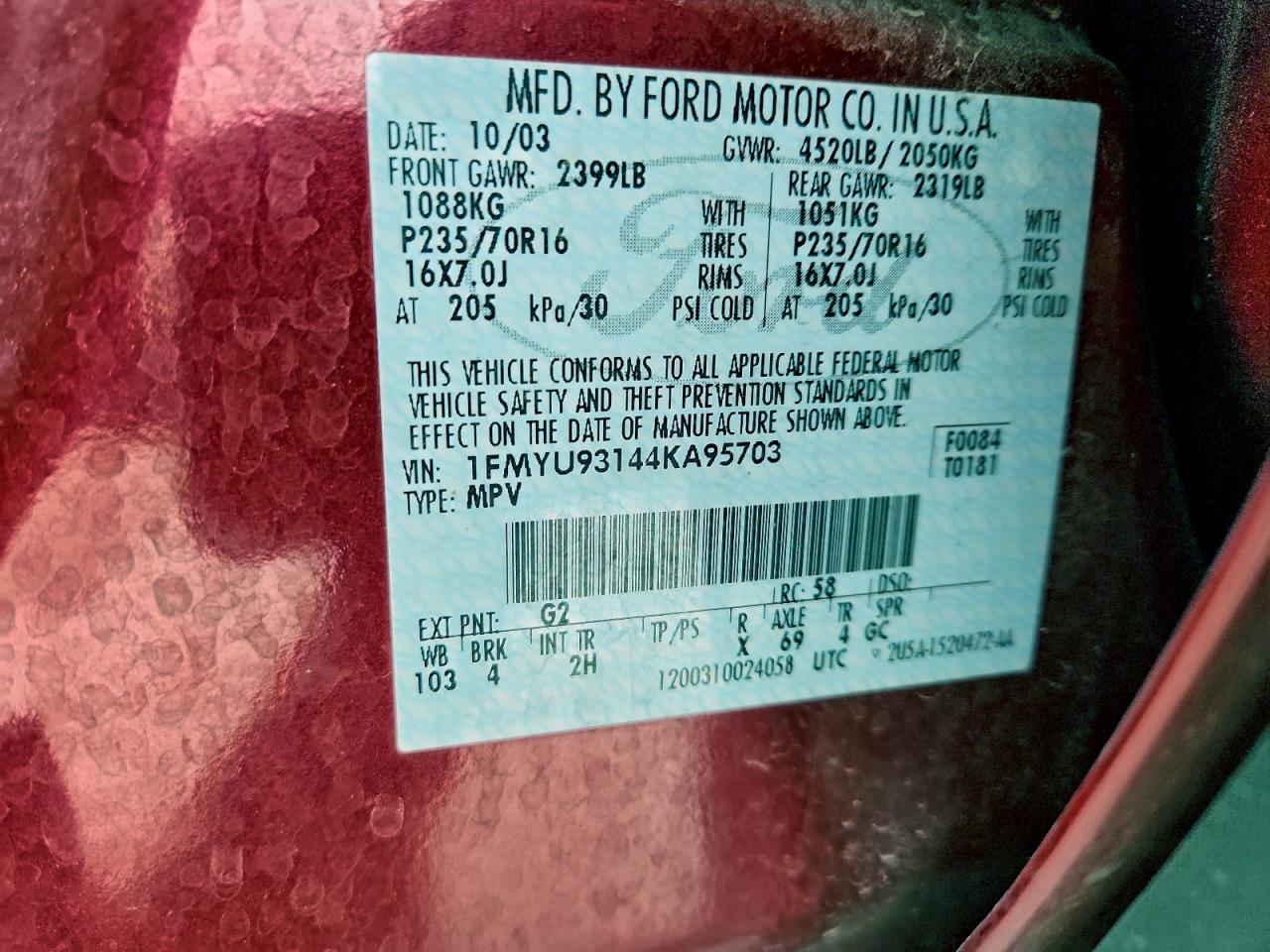 2004 FORD ESCAPE XLT photo 13