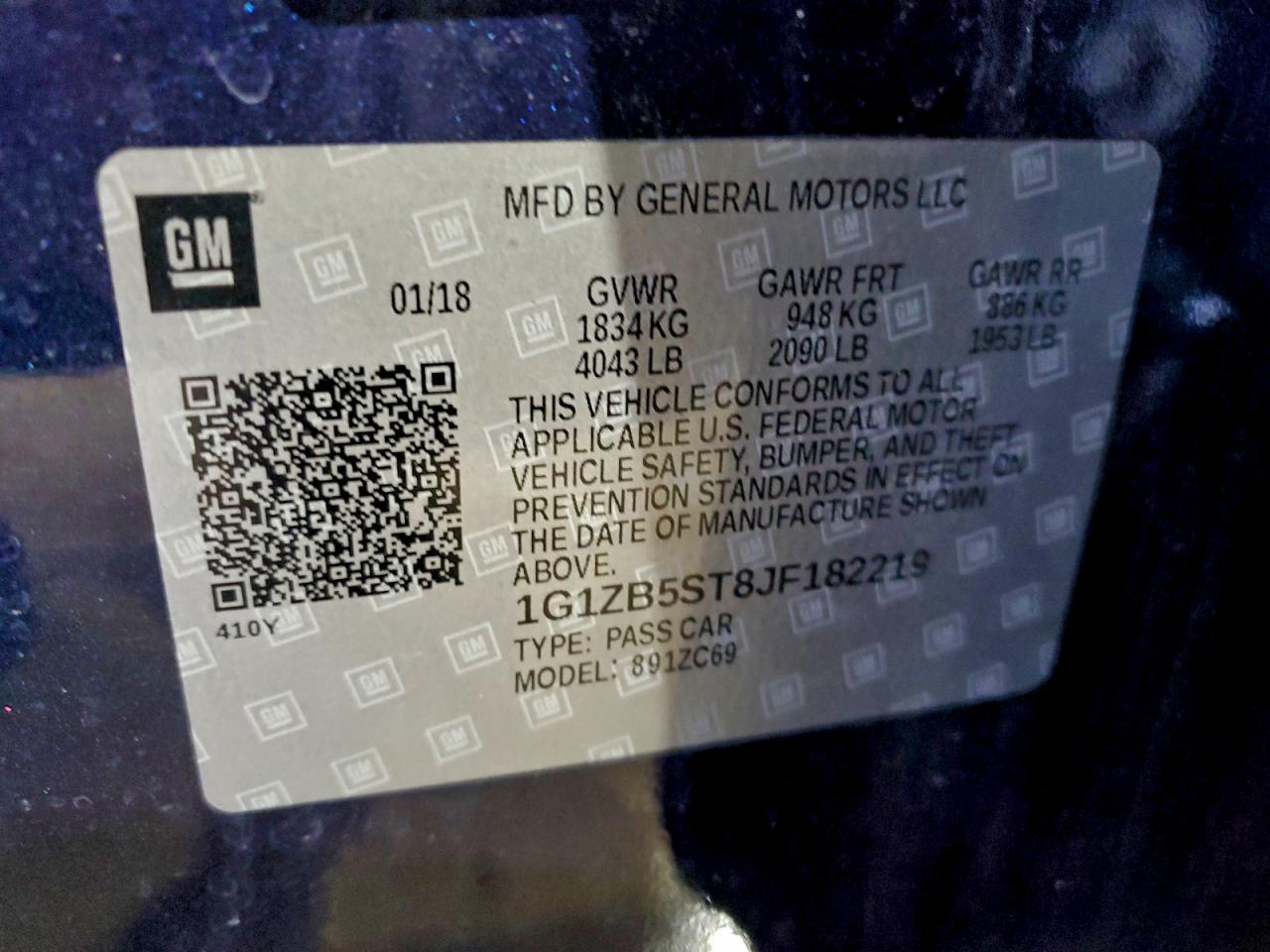 2018 CHEVROLET MALIBU LS photo 12