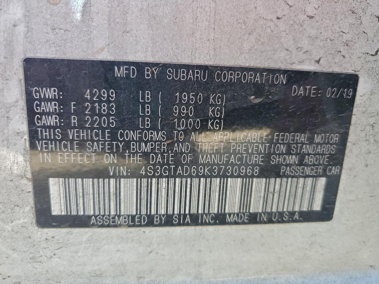 2019 SUBARU IMPREZA PREMIUM photo 12