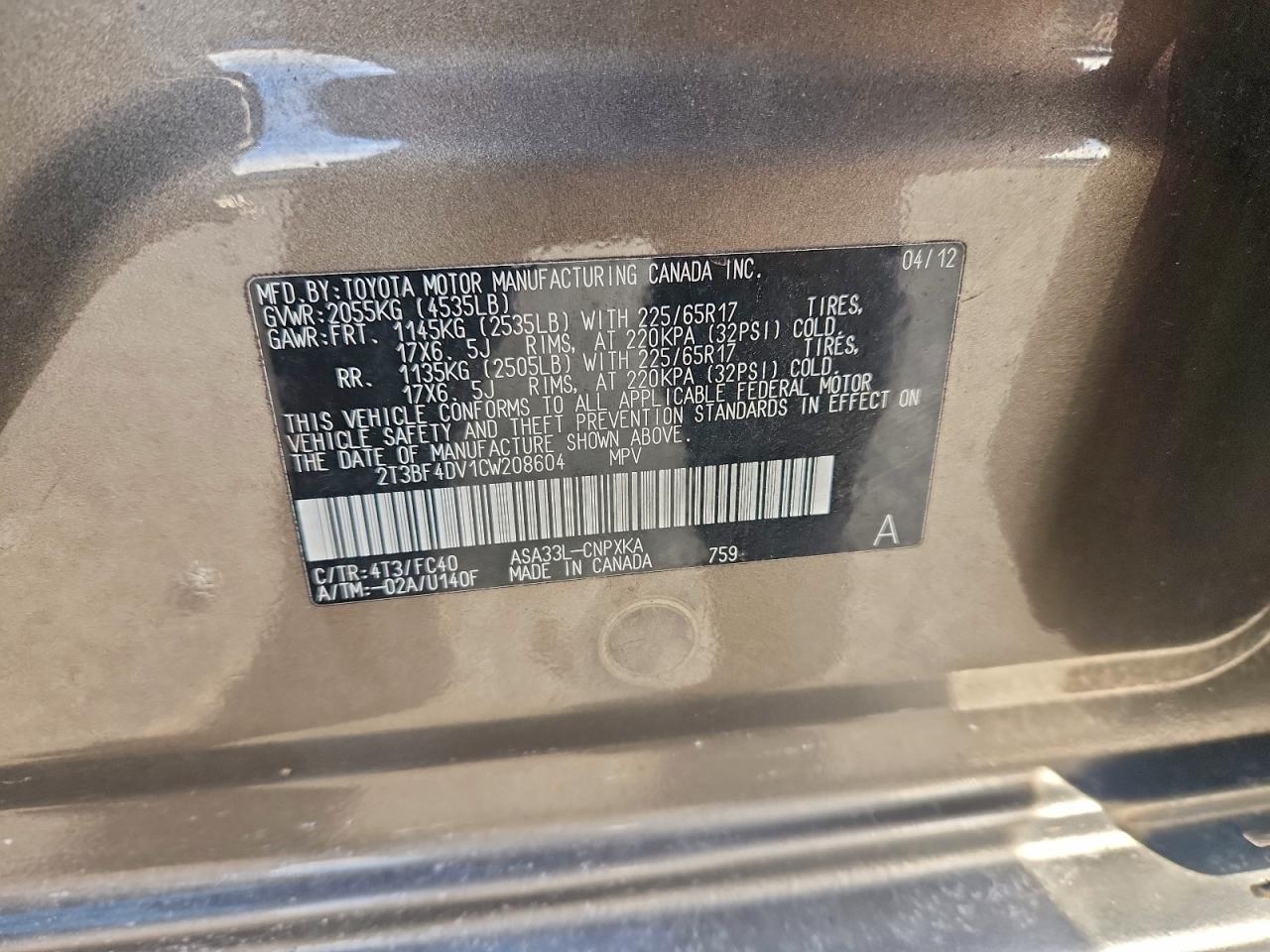 2012 TOYOTA RAV4 photo 13