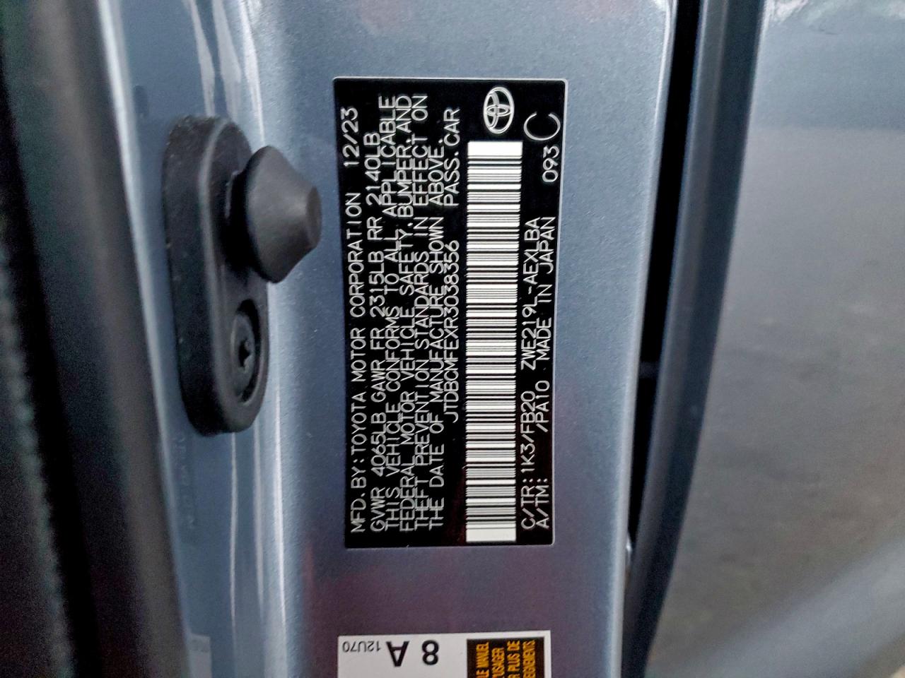 2024 TOYOTA COROLLA LE photo 12