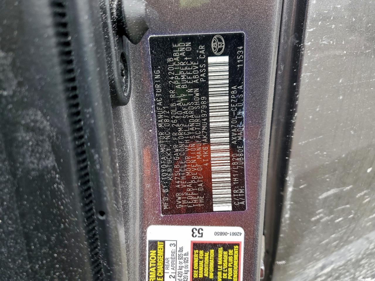 2021 TOYOTA CAMRY XSE photo 12