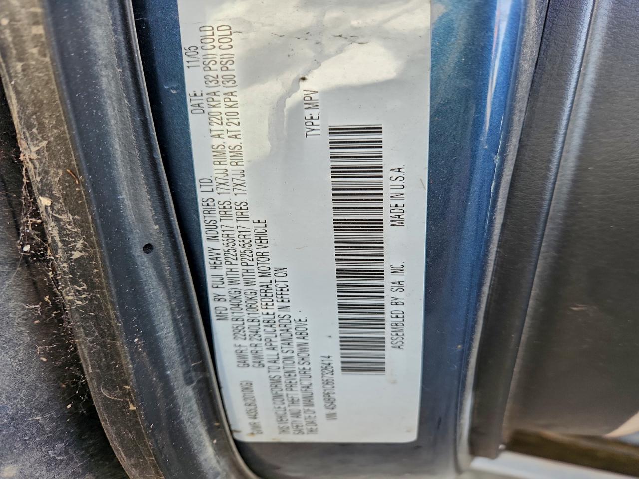 2006 SUBARU LEGACY OUTBACK 2.5I photo 12