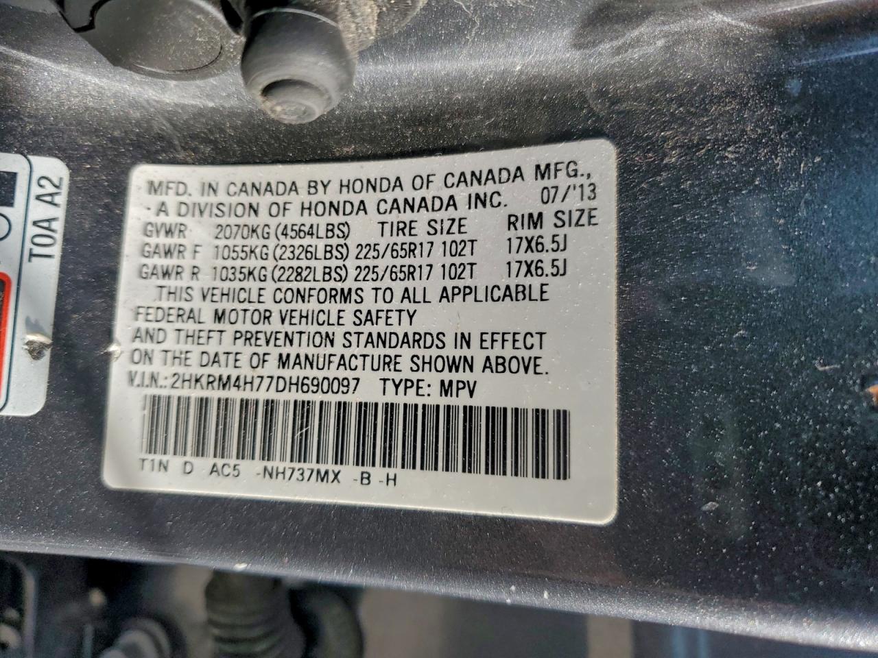 2013 HONDA CR-V EXL photo 13