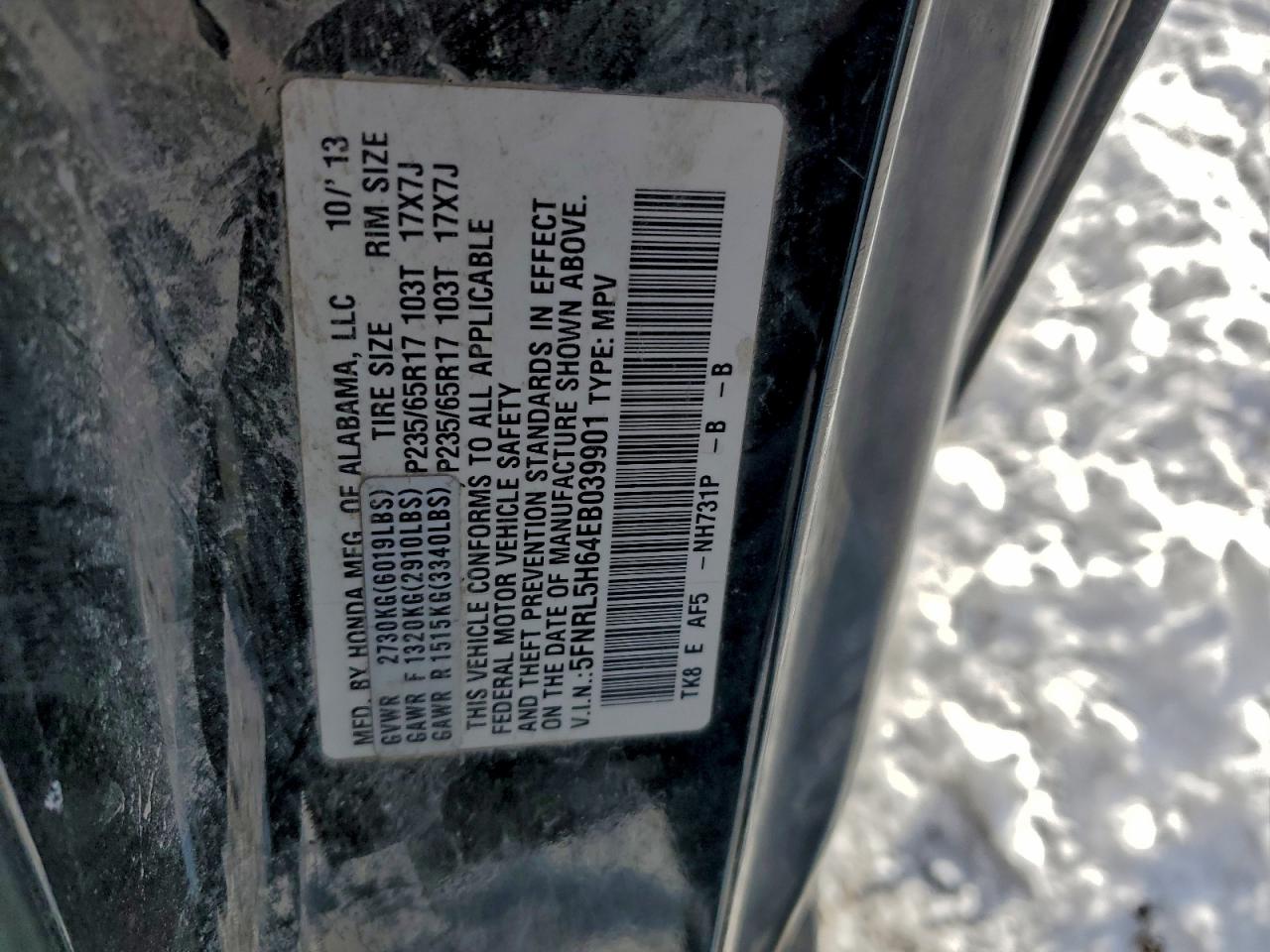 2014 HONDA ODYSSEY EXL photo 13
