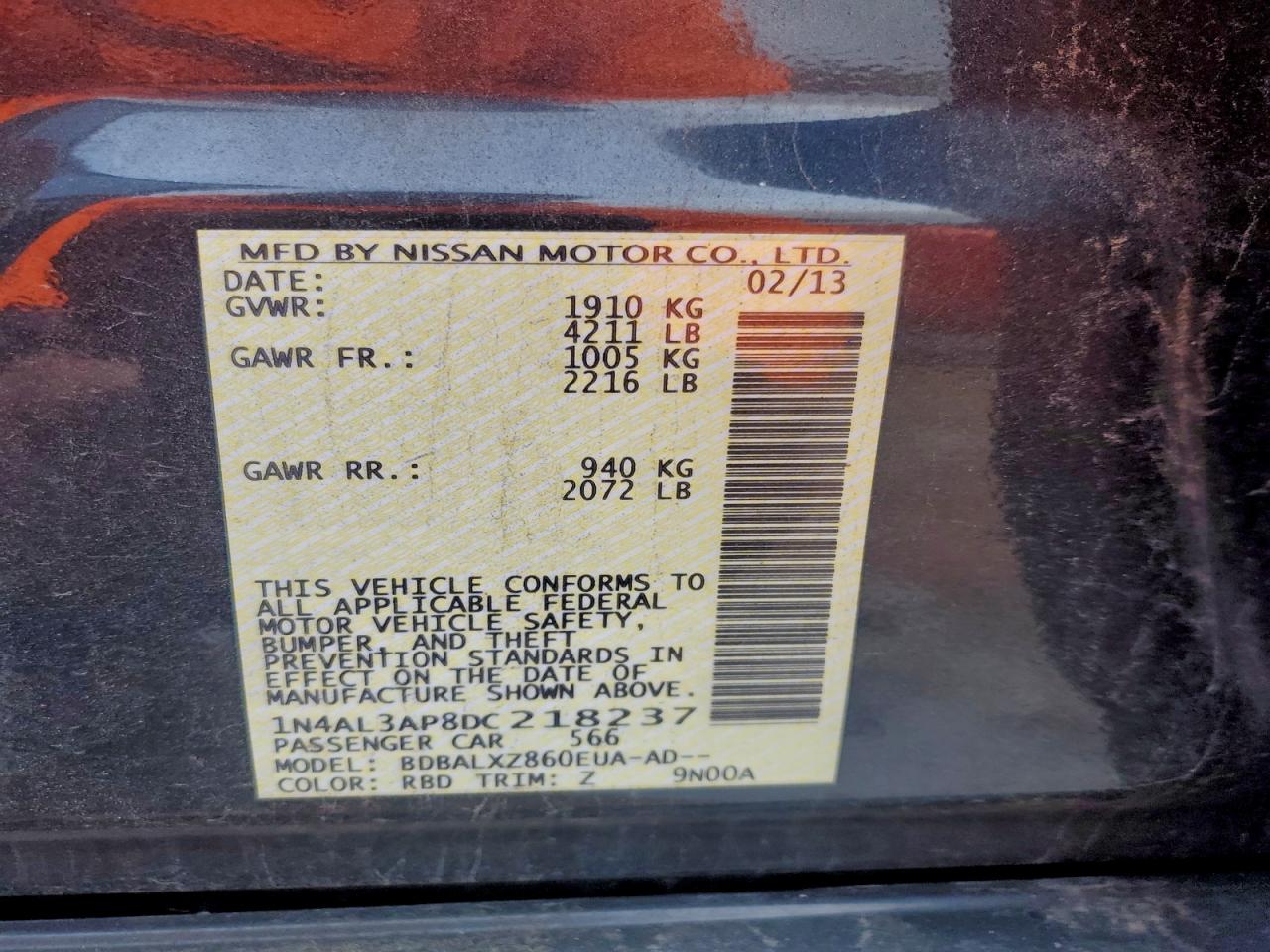 2013 NISSAN ALTIMA 2.5 photo 13