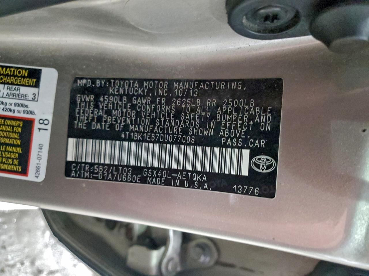 2013 TOYOTA AVALON BASE photo 13