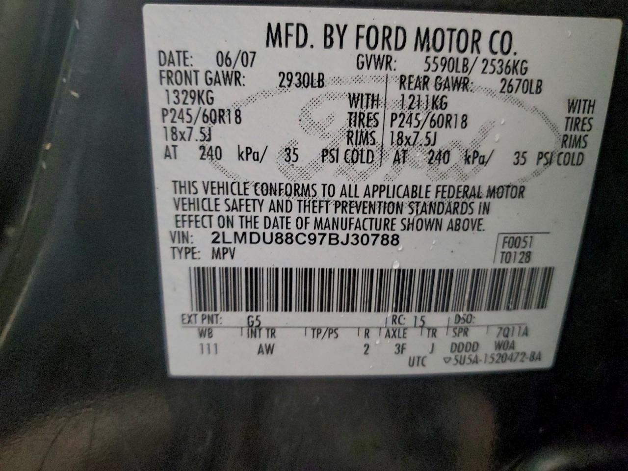 2007 LINCOLN MKX photo 13