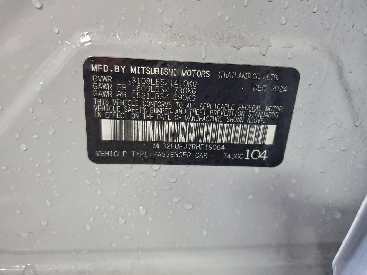 2024 MITSUBISHI MIRAGE G4 ES photo 12