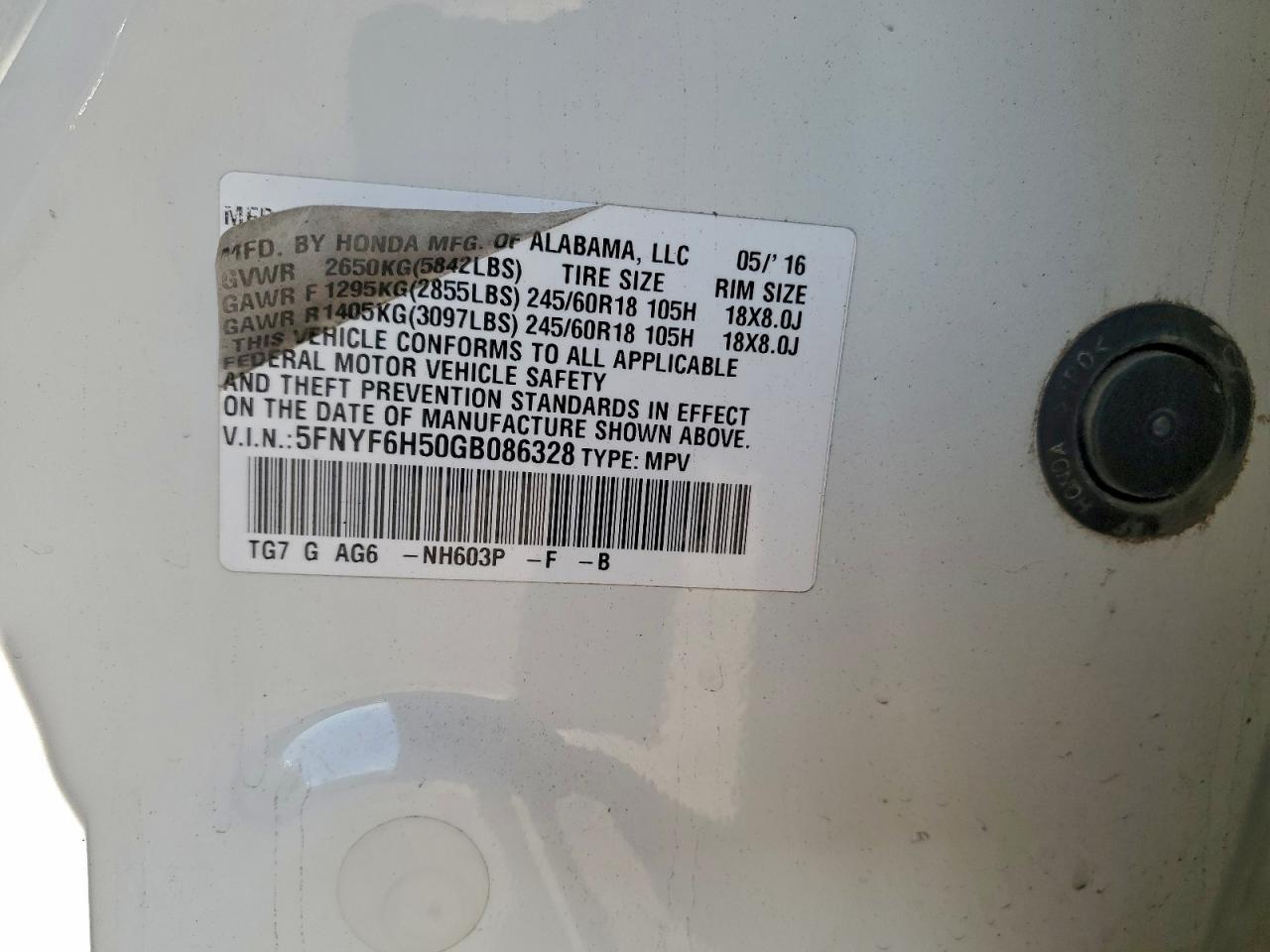 2016 HONDA PILOT EXL photo 13
