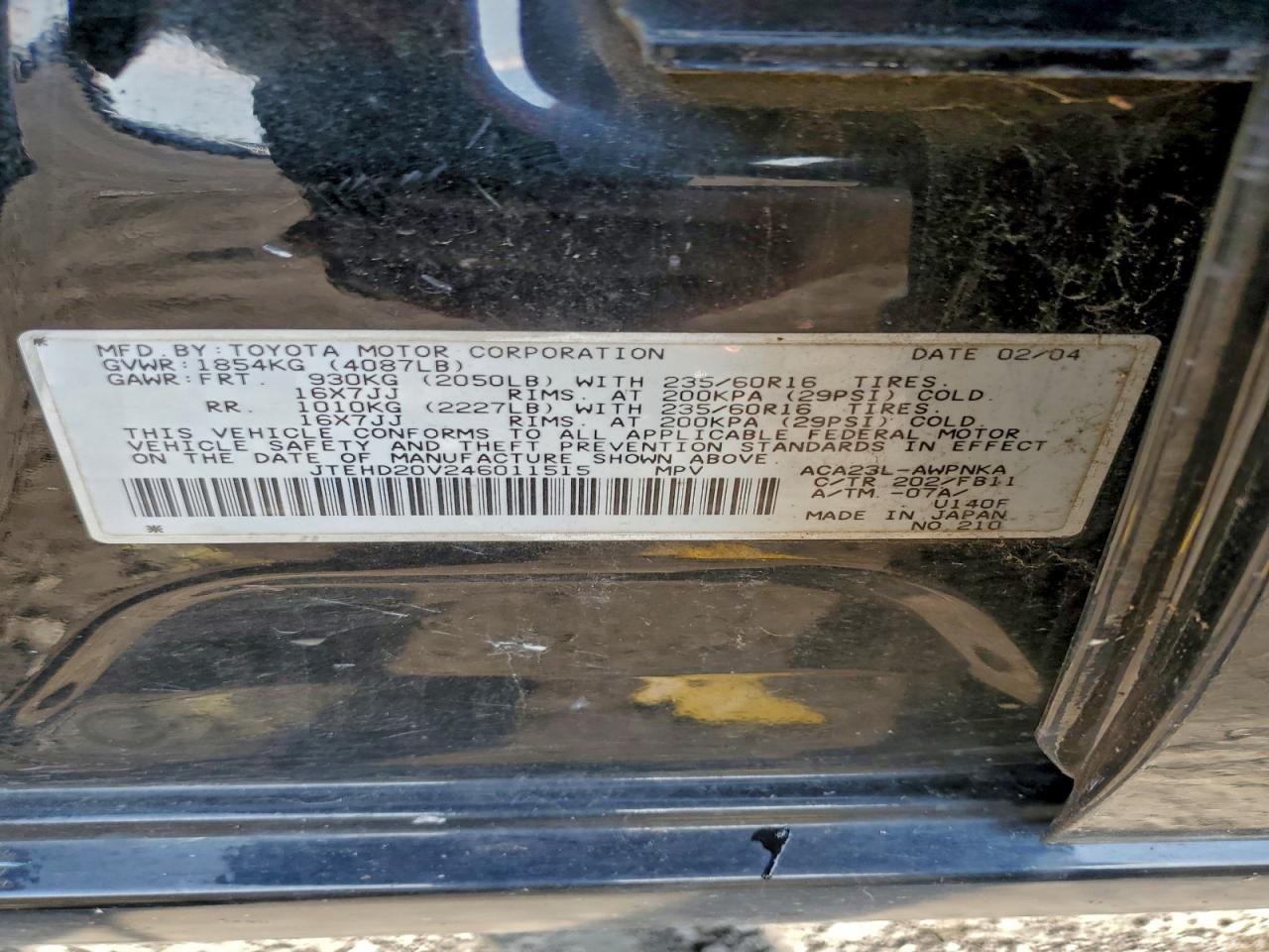 2004 TOYOTA RAV4 photo 13