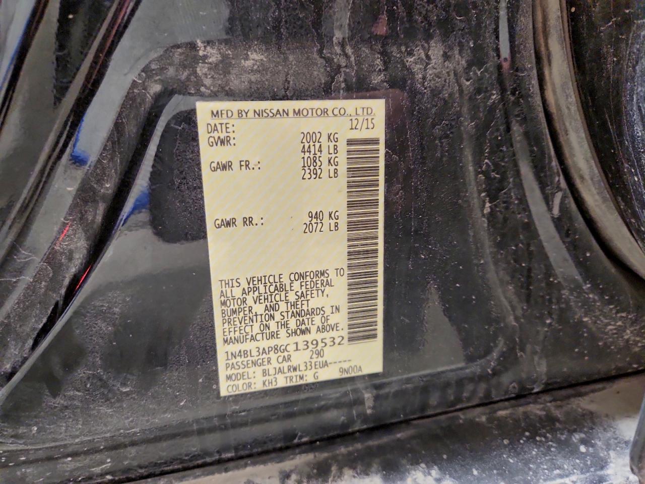 2016 NISSAN ALTIMA 3.5SL photo 12