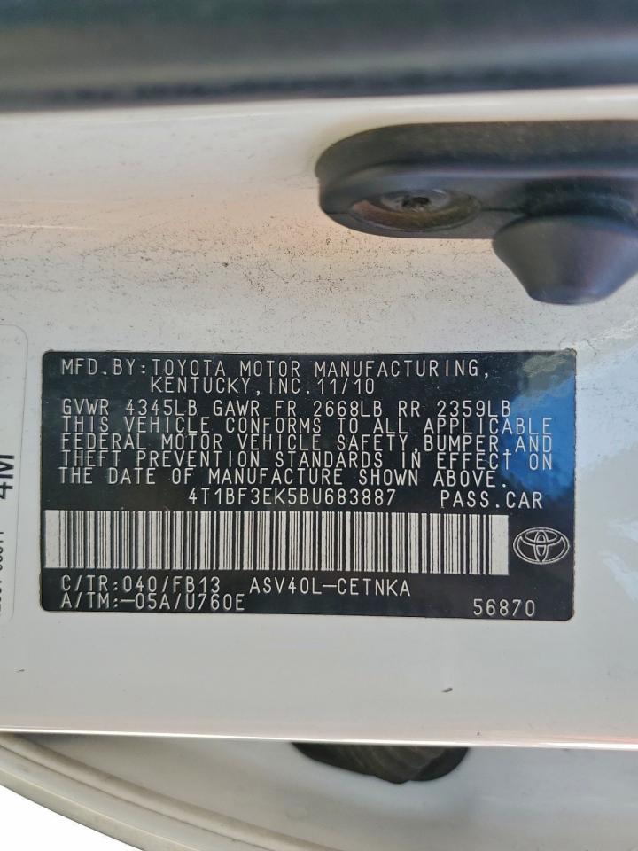 2011 TOYOTA CAMRY BASE photo 12