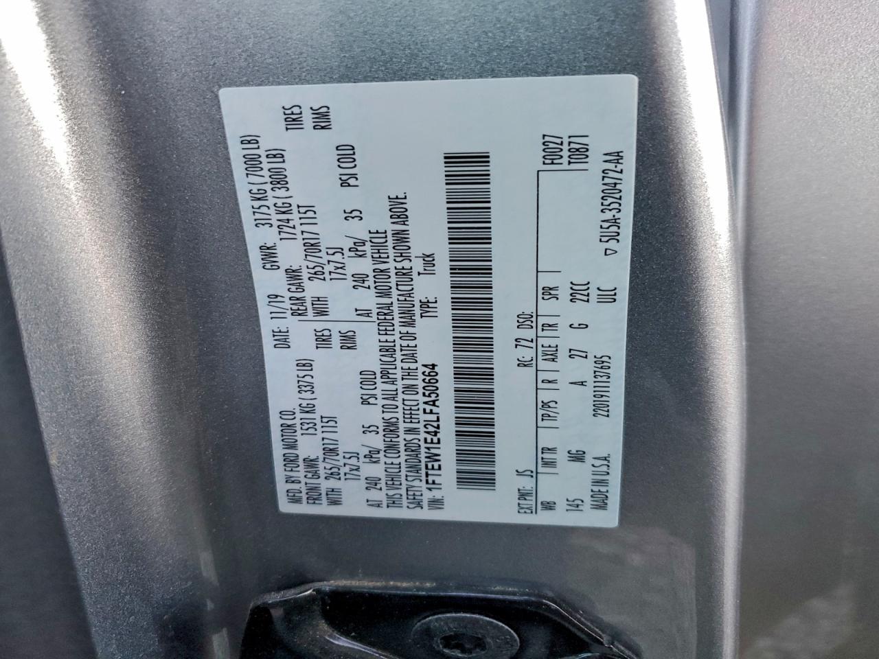 2020 FORD F150 SUPERCREW photo 12