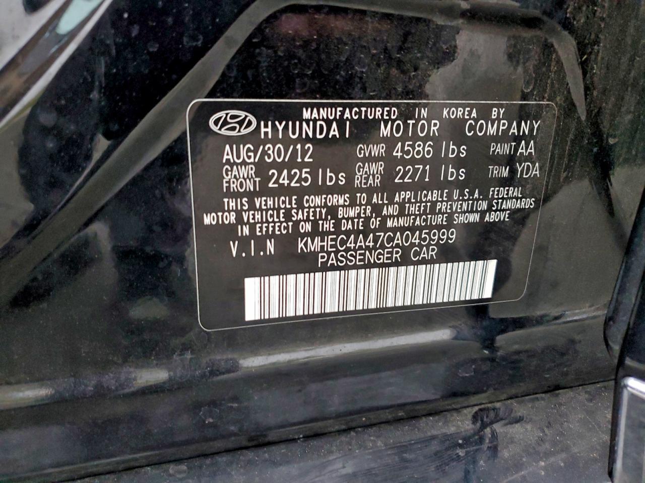 2012 HYUNDAI SONATA photo 34