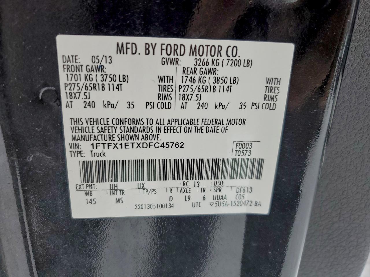 2013 FORD F150 SUPER CAB photo 12