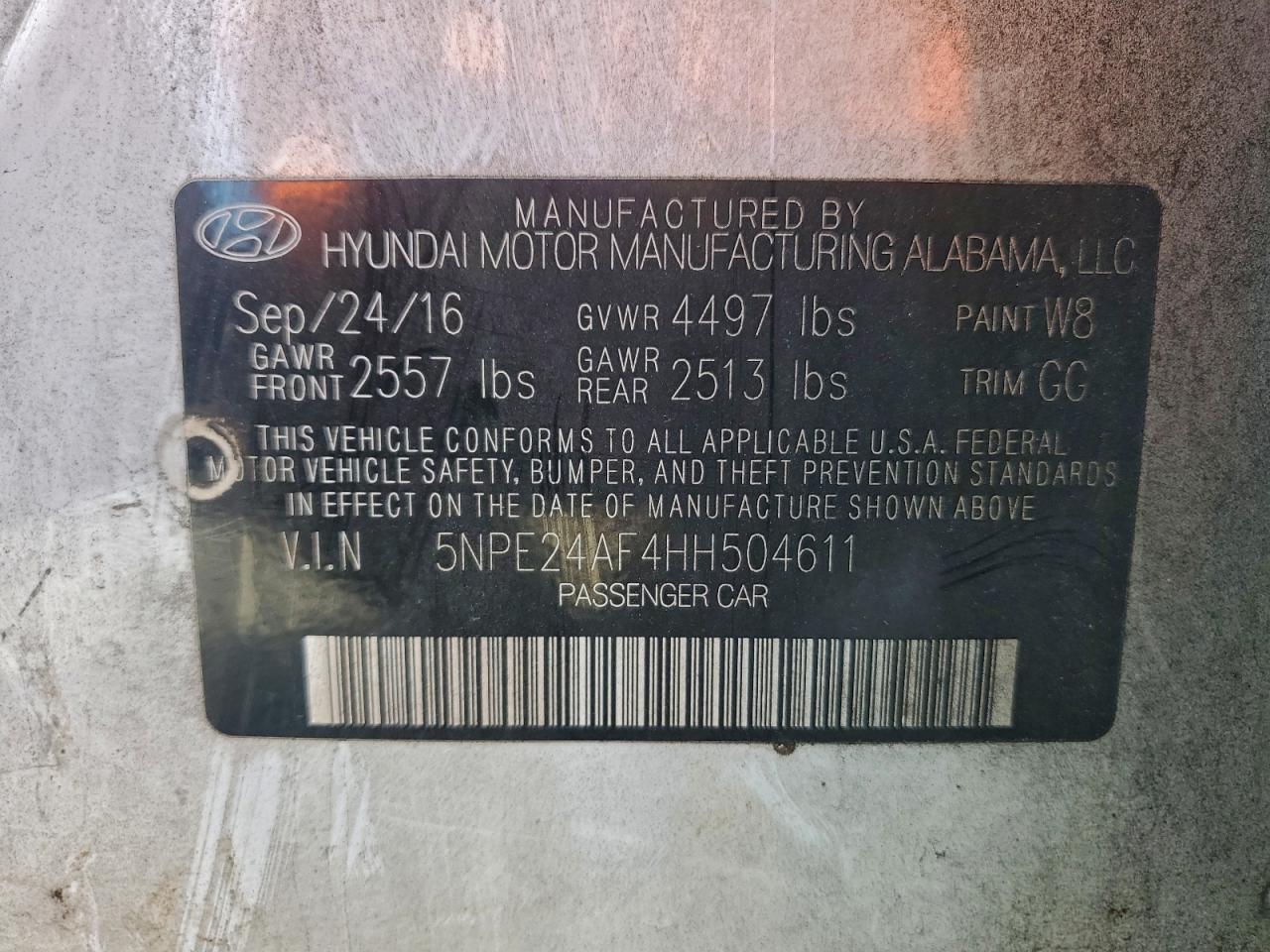 2017 HYUNDAI SONATA SE photo 12