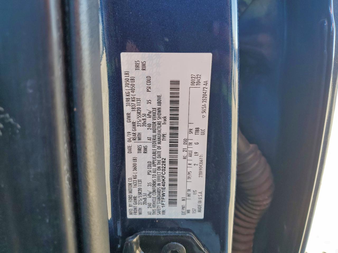 2019 FORD F150 SUPERCREW photo 12