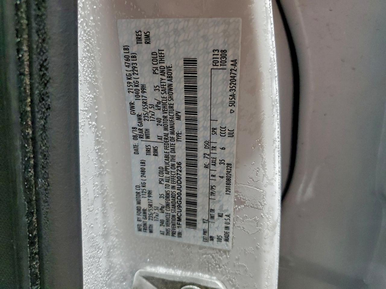 2018 FORD ESCAPE SE photo 13